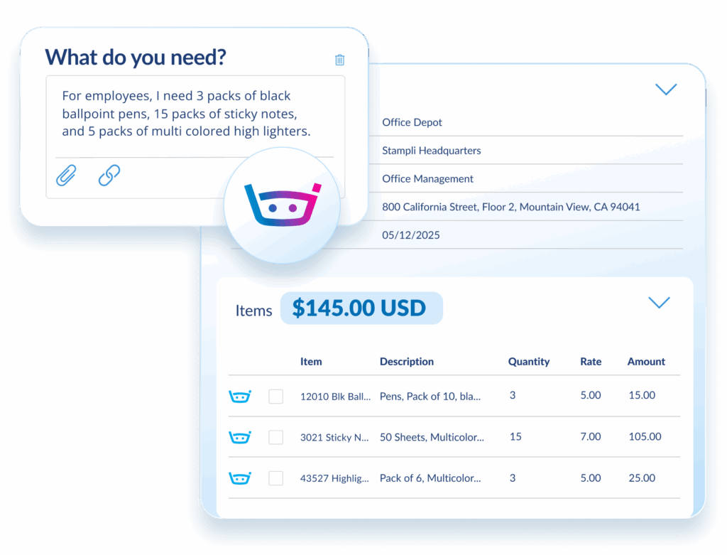 Billy Managing employee procurement requests