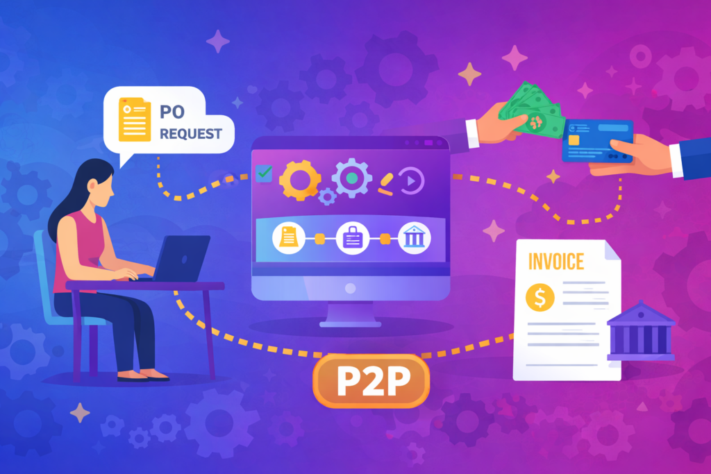 Unified procure-to-pay system connecting procurement, AP, and payments for mid-market finance teams.