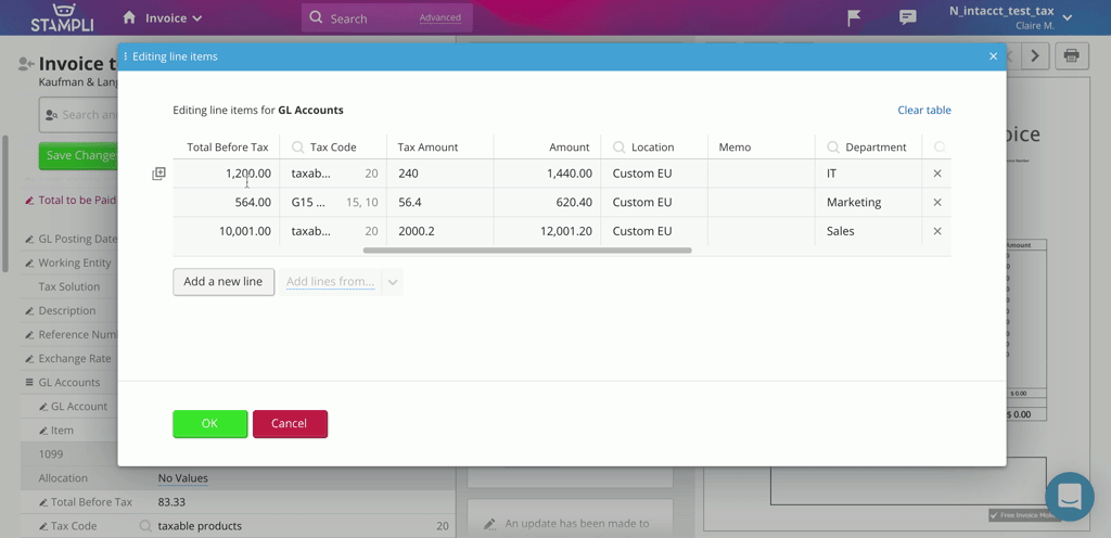 Calculate International Tax Amount in Stampli