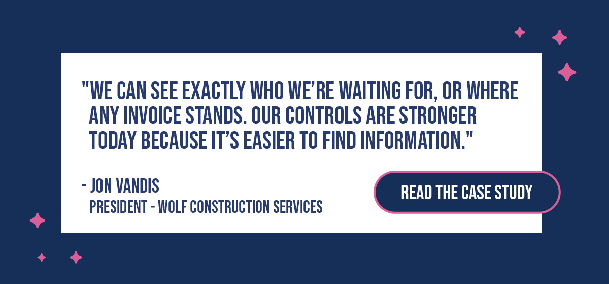 Read our case study on how Wolf Construction Services unburied itself from paper invoices to build a regional construction powerhouse.