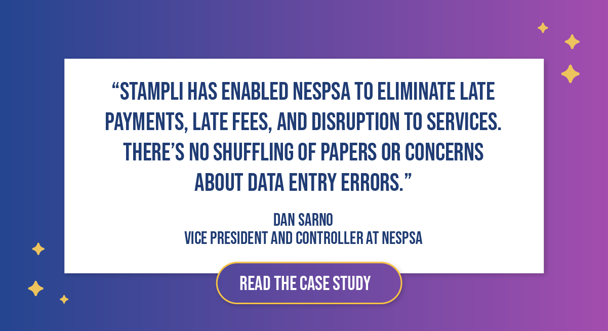 Read this case study to learn how NESPSA eliminated late payments with Stampli.